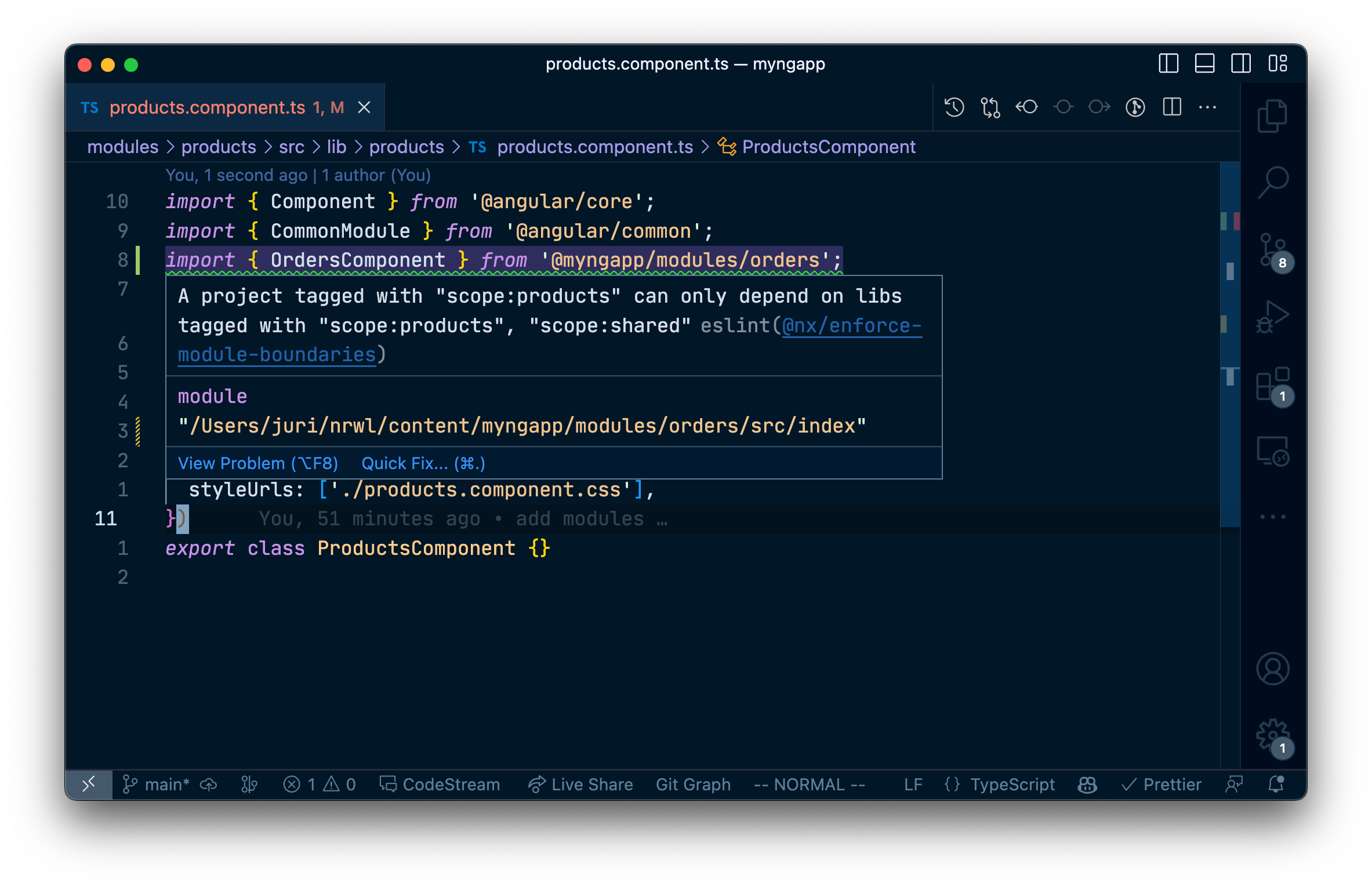 ESLint module boundary error